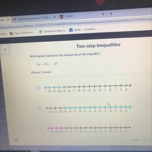 Two step inequalities khan Academy. Anybody know this answer?????