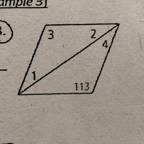 Find the measure of the numbered angles in each rhombus