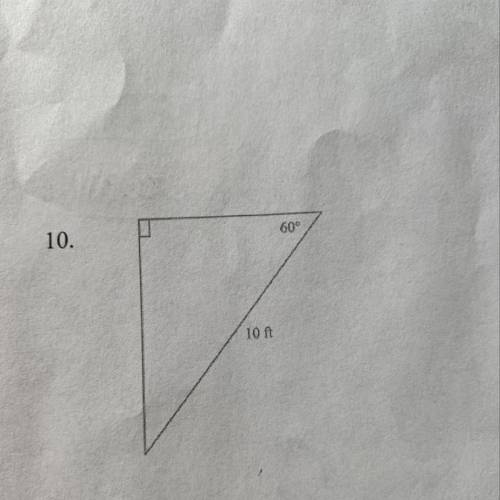 Find the missing side lengths and angle measures