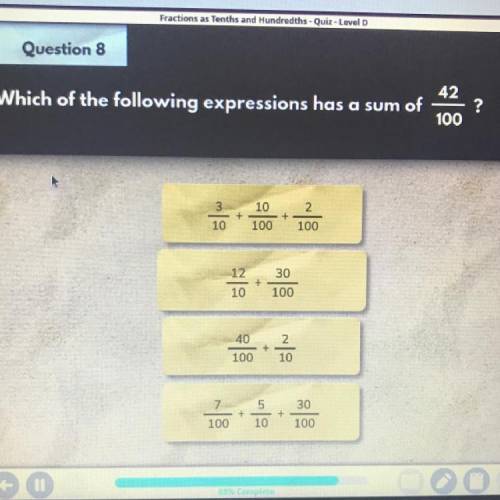Which of the following expressions has a sum of 42/100