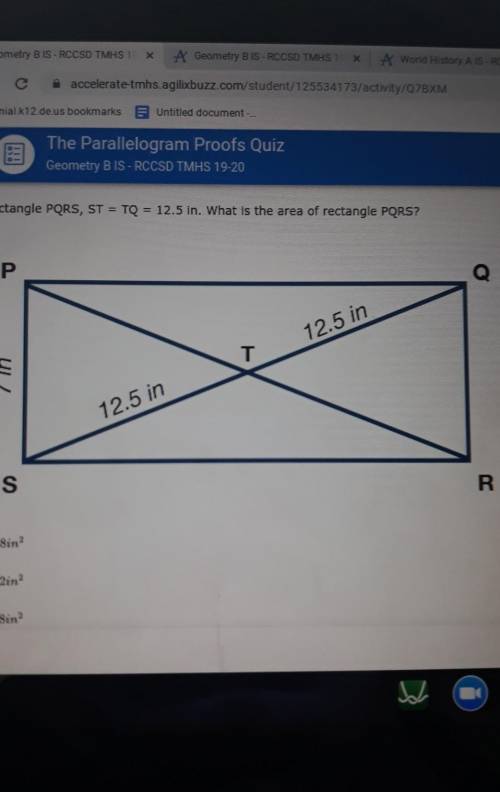 In rectangle PQRS, ST=tq=12.5 pls help need help ASAP