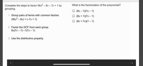 Complete the steps to factor