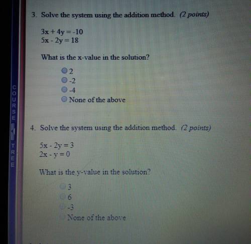 95 POINTS! PLEASE HELP!  1) To solve this systen using the addition method, you would need to multip