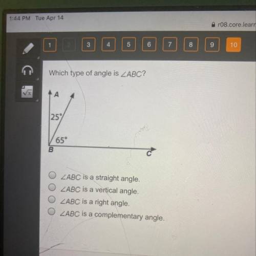 Please hurry!!Which type of angle is ZABC?