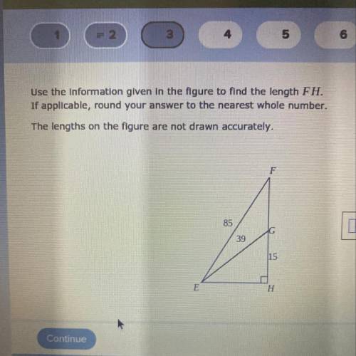 Use the information given in the figure to find the length FH. If applicable, round your answer to t
