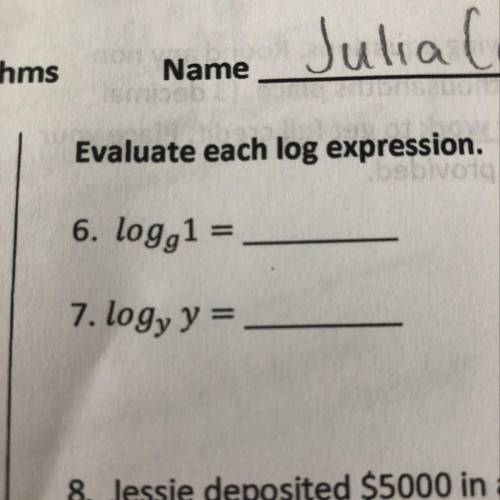 Can someone help me out and evaluate these 2 log expressions? thanks!! I’ll brainliest u if you help