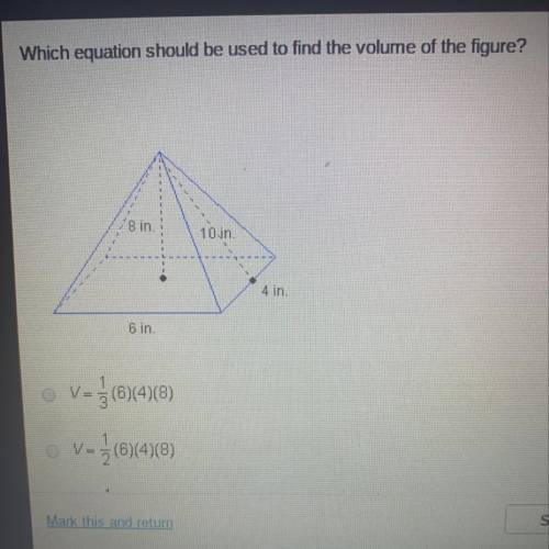 Which equation should be used to find the volume of the figure ??