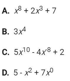 Which of the following is NOT a polynomial?