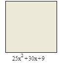 The given expression represents the area. Find the side length of the square.