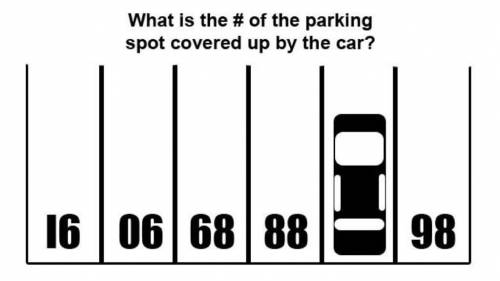 I am just doing this for fun! Question: What is the number of the parking space covered by the car?