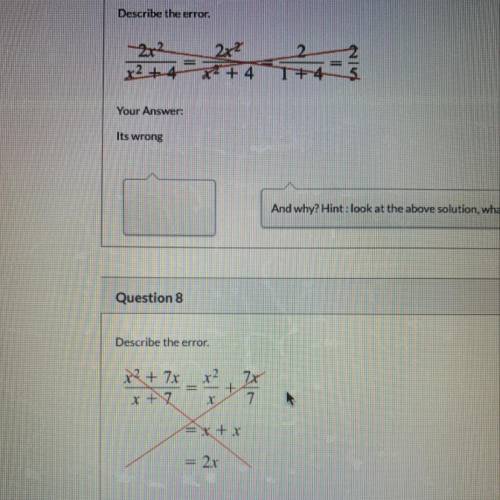 Describe the error  (Question is on th pic) (There are 2 questions)
