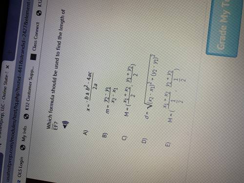 Which formula should be used to find the length of EF  Plzzzz help me I’ve been stuck on this questi