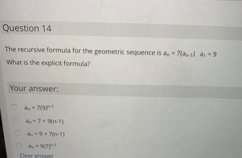 What is the recursive formula for this geometric sequence?