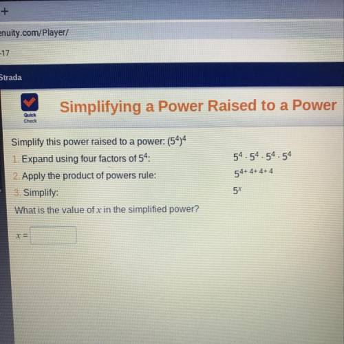 What is the power of x in the simplified power??