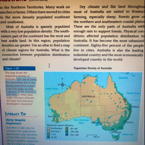 2. What are some ways in which the population distributions and densities of Australia and Canada ar