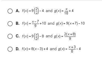 (20 points) Which of the following pairs of functions are inverses of each other?