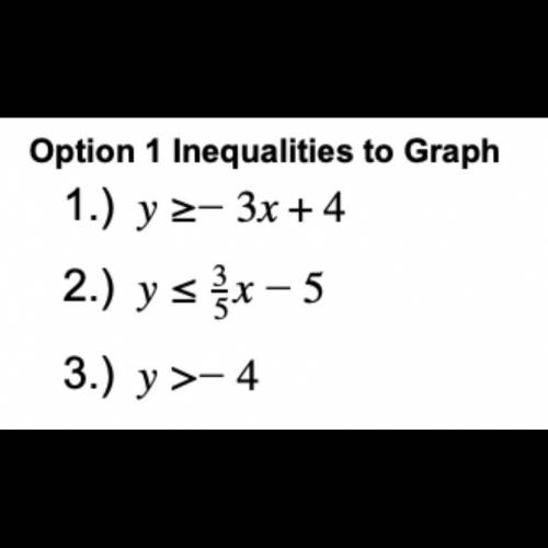 Inequalities to graph:  Please help me and show the work so I can understand it.
