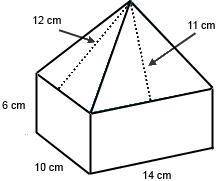 What is the total surface area of the solid? A.558 square centimeters B.702 square centimeters C.842