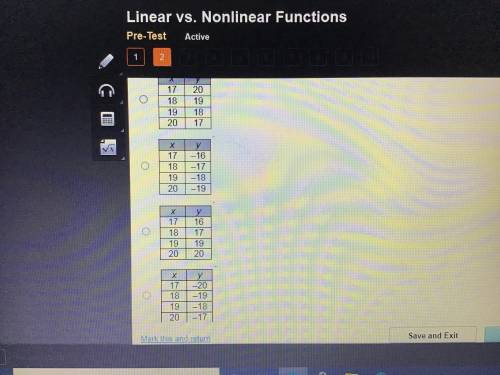 Which of these tables represents a nonlinear function?