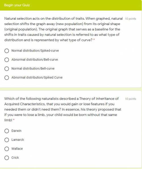 Can i please get help with this quiz? Any answers would help greatly. Im horrible in biolgy.
