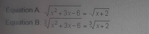 Which comparison of the two equations is accurate