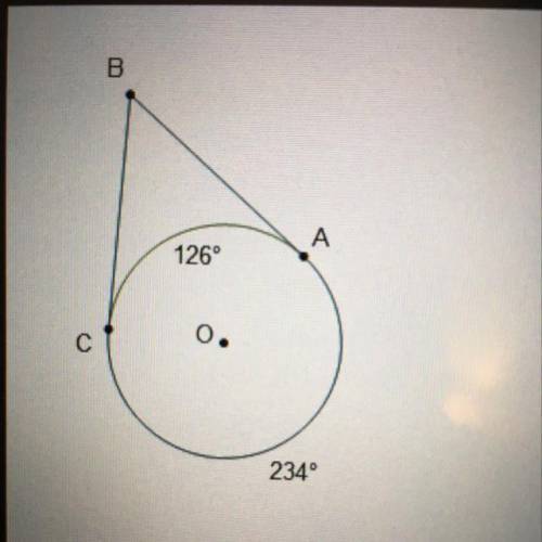 In the diagram of circle o, what is the measure of ABC? 27° 54° 108° 120°