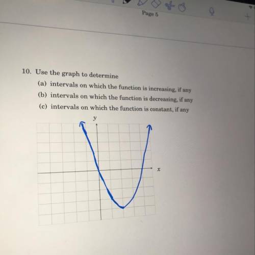 Use the graph to determine  A) intervals on which the function is increasing if any B)Intervals on w