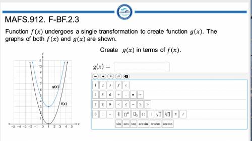 Function () undergoes a single transformation to create function . The graphs of both () and () are