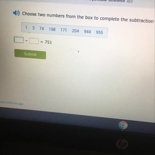 Choose the two numbers from the box to complete