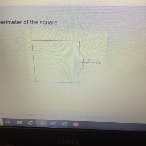 Find a polynomial that represents the perimeter of the square.