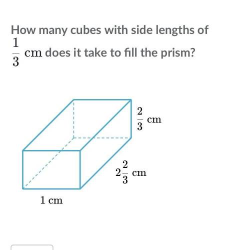 URGENT: how many cubes with side lengths of 1/3 cm does it take to fill the prism