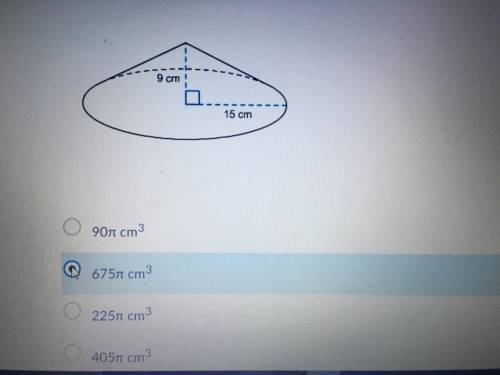 Someone help me please What is the exact volume of the cone?