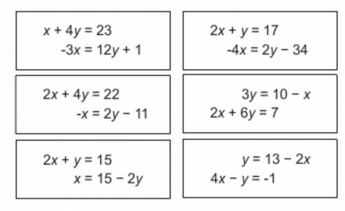Select all the correct systems of equations. Which systems of equations have no solution?