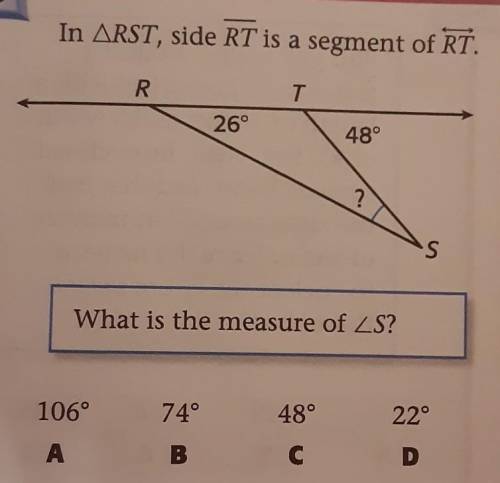 What is the measure of angle S?