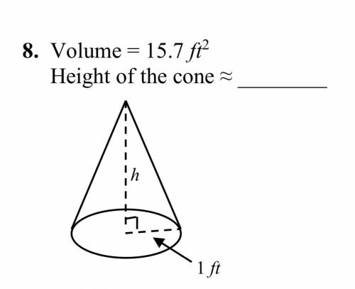 Can someone help me Find the height of this cone?