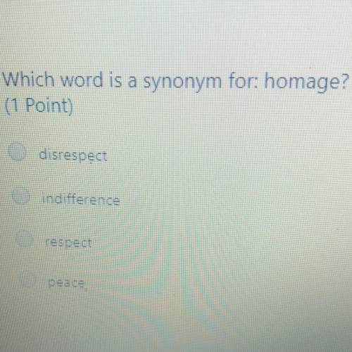 Which word is a synonym for homage?