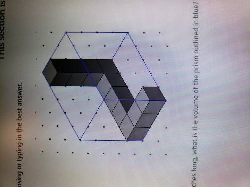 If each cube edges .5 inches long, what is the volume of the prism outlined in blue? PLEASE HELP. A.