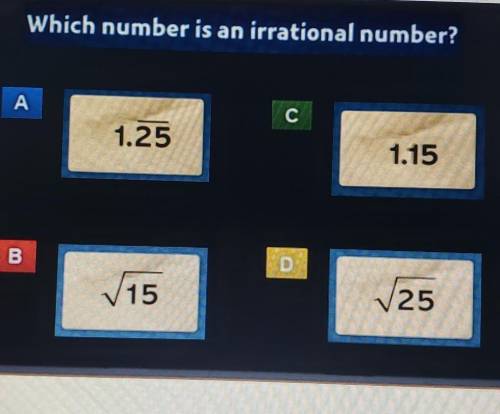 Which number is an irrational number? Need answered ASAP. Will Mark 3.