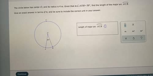 Find length of minor arc in a circle include correct unit