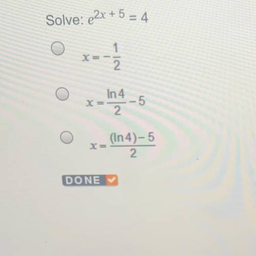 HELP PLSS Solve: e2x + 5 = 4
