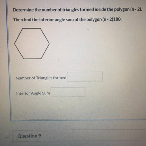 Determine the number of triangles inside the polygon