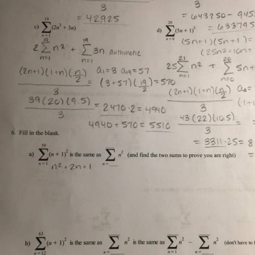 Can someone help me find an equivalent sequence sum? (6a)