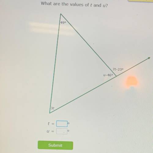 Why are the values of t and u? (geometry question)