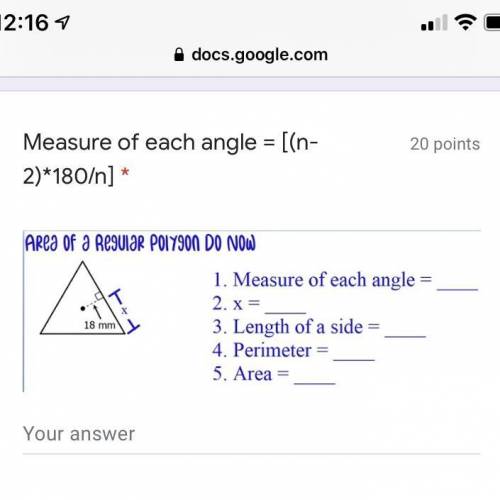 Geometry: Area of a regular polygon. Need help