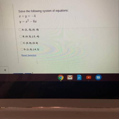 Solve the following system of equations (ASAP please)