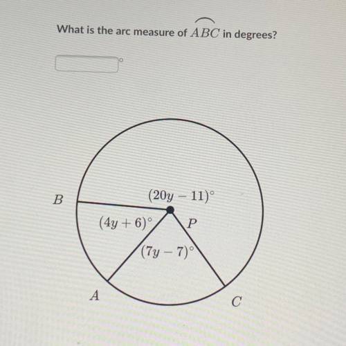 What is the arc measure of abc in degrees