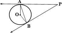 Given: PA tangent to circle k(O) at A and PB tangent to circle k(O) at B. Prove: m∠P=2·m∠OAB