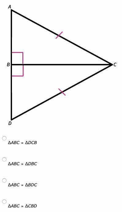 I Really Need Help With This Please. Which congruence statement is correct for these triangles?