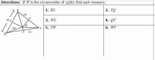 If w is the circumference of QRS, find each measure