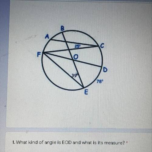 What kind of angle is EOD and what is it’s measure?